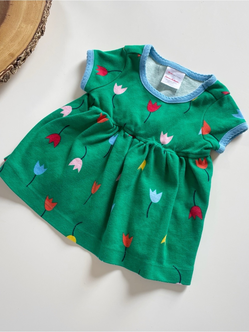 Hanna Andersson Organic Green Tulip Dress | 0-3m